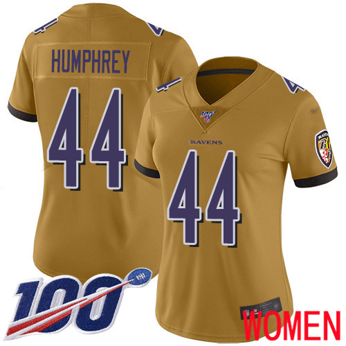 Baltimore Ravens Limited Gold Women Marlon Humphrey Jersey NFL Football #44 100th Season Inverted Legend->youth nfl jersey->Youth Jersey